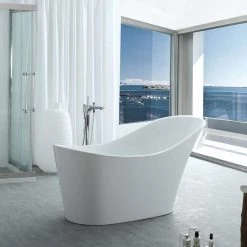 Duchess 67 Inch Acrylic Slipper Freestanding Tub - No Faucet Drillings -Bathroom Shop rmj42 4 3