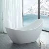 Crescent Acrylic Double Slipper Freestanding Tub - No Faucet Drillings