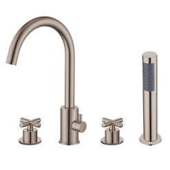 Maxwell Acrylic Double Slipper Freestanding Tub Package -Bathroom Shop rmjs28 bn wite