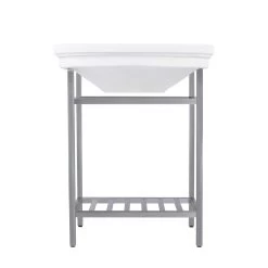 Console Lavatory Sink With Square Sink -Bathroom Shop rmm061 con 1 bn wh front angle