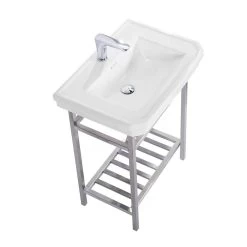 Console Lavatory Sink With Square Sink -Bathroom Shop rmm061 con 1 bn wh top angle