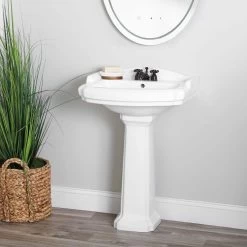 Volare 23 Inch Pedestal Sink -Bathroom Shop rmm068 s 4 life