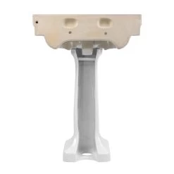 24 Inch Pedestal Sink -8 Inch Faucet Drillings - White -Bathroom Shop rmm069 8 wh back