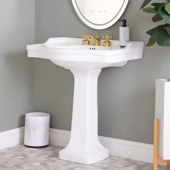 White 30 Inch Victorian Pedestal Sink