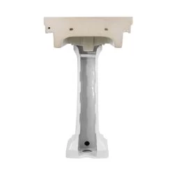 22 Inch Pedestal Sink -8 Inch Faucet Drillings - White -Bathroom Shop rmm071 8 wh back