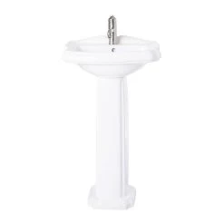 Lettura 19 Inch Pedestal Sink 15 Lettura 19 Inch Pedestal Sink -Bathroom Shop rmm355 1 front