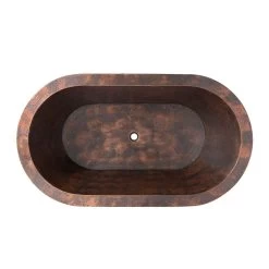 Moroccan Copper Double Ended Freestanding Tub -Bathroom Shop rmmx833 64 ac wh top