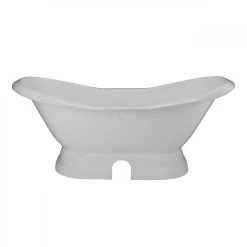 Mimi Cast Iron Double Slipper Pedestal Tub - No Faucet Drillings -Bathroom Shop rmped back