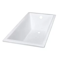 Zurich 67 Inch Cast Iron Drop-In Tub - No Faucet Drillings - Unfinished Exterior