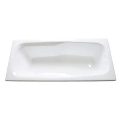 Greco 71 Inch Cast Iron Drop-In Tub - No Faucet Drillings - Unfinished Exterior