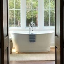 Devon 67 Inch Cast Iron Double Ended Skirted Tub - No Faucet Drillings - White 8 Devon 67 Inch Cast Iron Double Ended Skirted Tub - No Faucet Drillings - White -Bathroom Shop rmsb 2