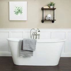 Manchester 67 Inch Cast Iron Double Ended Skirted Tub - No Faucet Drillings - White