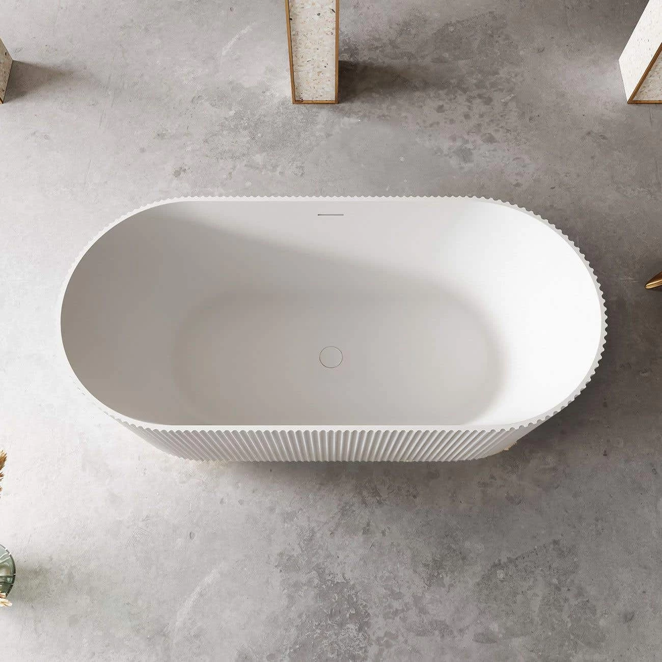 Vertical Acrylic Fluted Freestanding Tub 3 Vertical Acrylic Fluted Freestanding Tub - Image 3