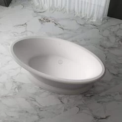 Cora 67 Inch Acrylic Double Ended Pedestal Tub -Bathroom Shop rmtw198 angle