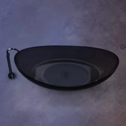 Isla 71 Inch Transparent Double Slipper Solid Surface Freestanding Tub - Black -Bathroom Shop rmtw8618 71 blk top 6wvuiiscwqalezlm