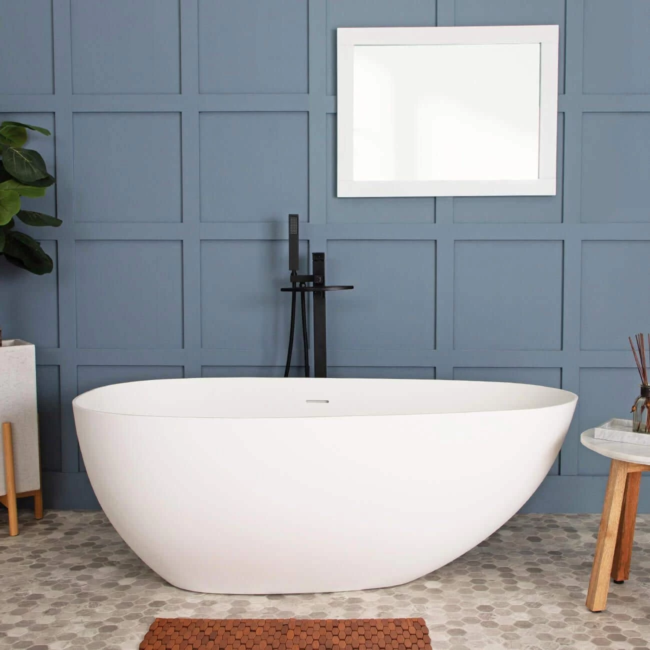 Kayla Resin Double Ended Matte Tub 1 Kayla Resin Double Ended Matte Tub