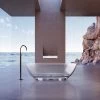 Floki 67 Inch Transparent Double Ended Solid Surface Freestanding Tub - Clear