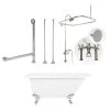 Savanna 60 Inch Acrylic Clawfoot Tub & Shower Package - White / Chrome Feet & Fixtures
