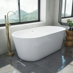 Mia Freestanding Acrylic Soaking Tub Package - No Faucet Drillings