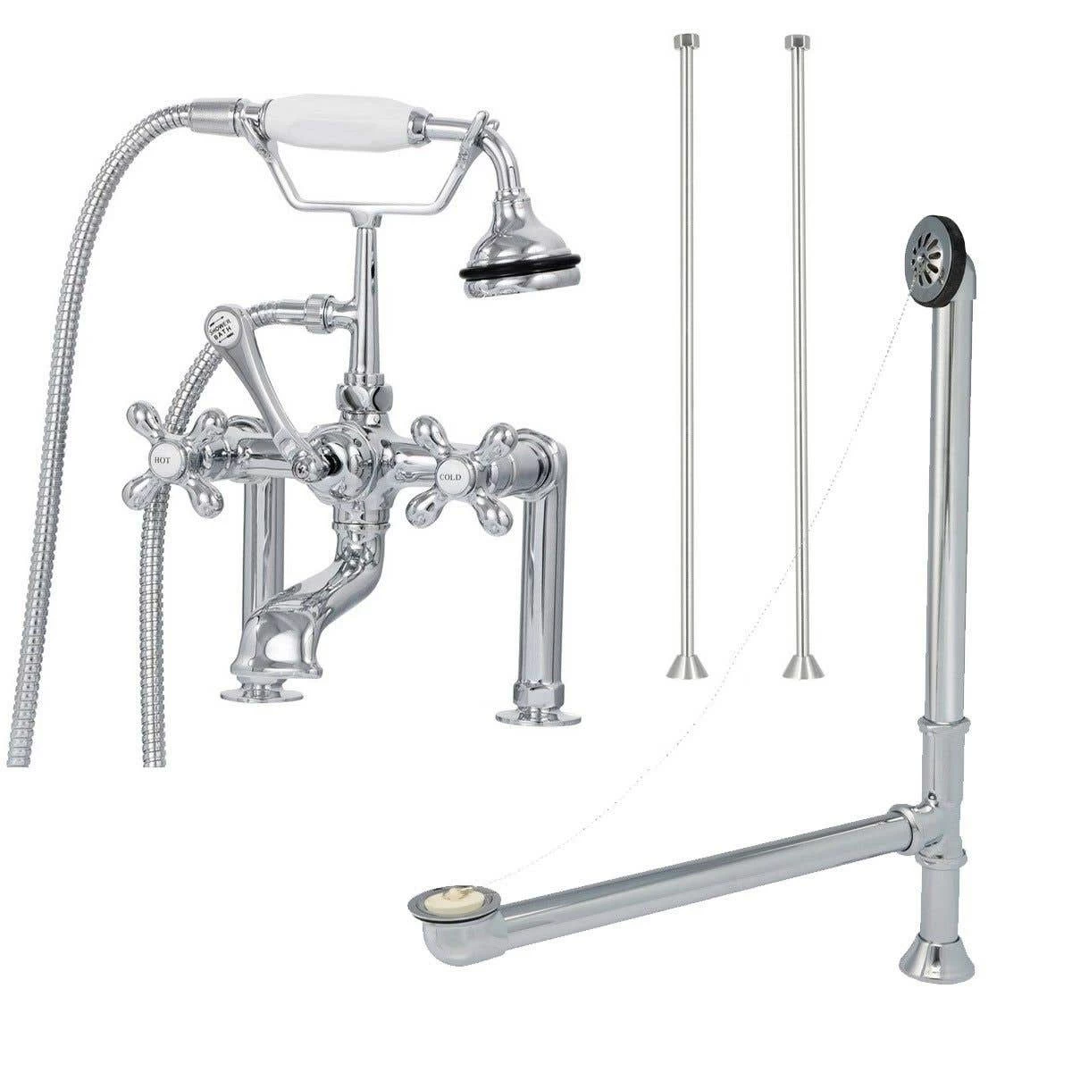 Savanna 54 Inch Acrylic Classic Rolltop Clawfoot Tub Package - White / White Feet & Chrome Fixtures 2 Savanna 54 Inch Acrylic Classic Rolltop Clawfoot Tub Package - White / White Feet & Chrome Fixtures - Image 2