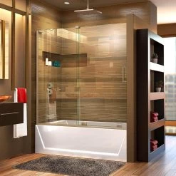 DreamLine Mirage X 56-60 Inch W X 58 Inch H Frameless Sliding Tub Door -Bathroom Shop shdr 1960580l 04 life