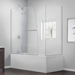 DreamLine Aqua Ultra 48 Inch W X 30 Inch D X 58 Inch H Frameless Hinged Tub Door With Return Panel -Bathroom Shop shdr 3448580 rt 04 life