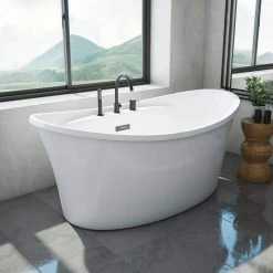 Silas Acrylic Double Slipper Freestanding Tub Package