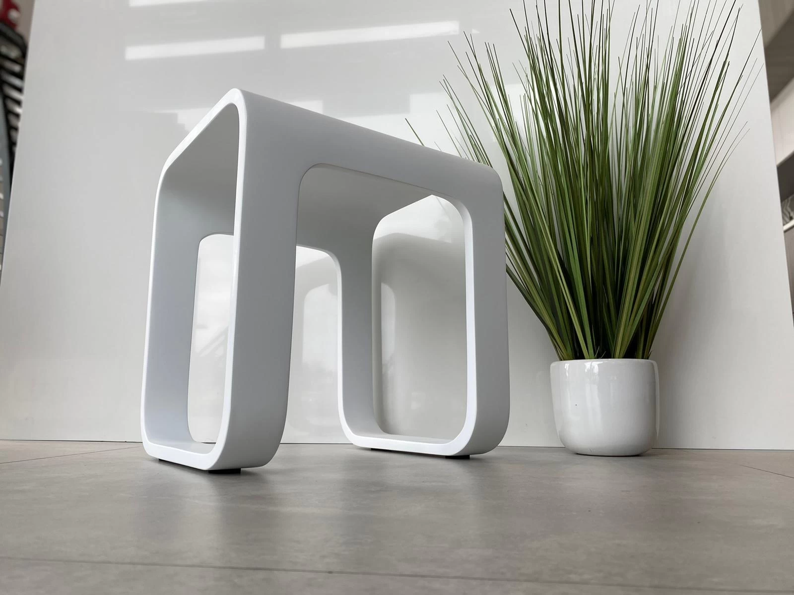 DAX Solid Surface Bathroom Stool - Matte White (DAX-ST-03) 2 DAX Solid Surface Bathroom Stool - Matte White (DAX-ST-03) - Image 2