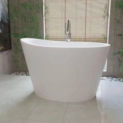 True Ofuro Stone Japanese Soaking Freestanding Tub - No Faucet Drillings