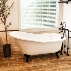 Charlotte 60 Inch Cast Iron Slipper Clawfoot Tub Package