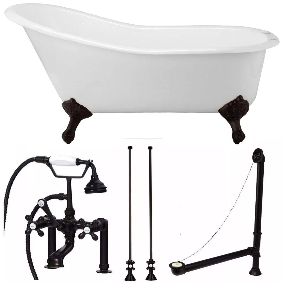Charlotte Cast Iron Slipper Clawfoot Tub Package 2 Charlotte Cast Iron Slipper Clawfoot Tub Package - Image 2
