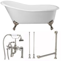 Charlotte Cast Iron Slipper Clawfoot Tub Package 9 Charlotte Cast Iron Slipper Clawfoot Tub Package -Bathroom Shop tubset16pnpn 1