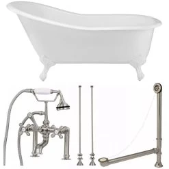 Charlotte Cast Iron Slipper Clawfoot Tub Package