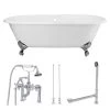 Cambridge Cast Iron Double Ended Clawfoot Tub Package - Rim Faucet Drillings