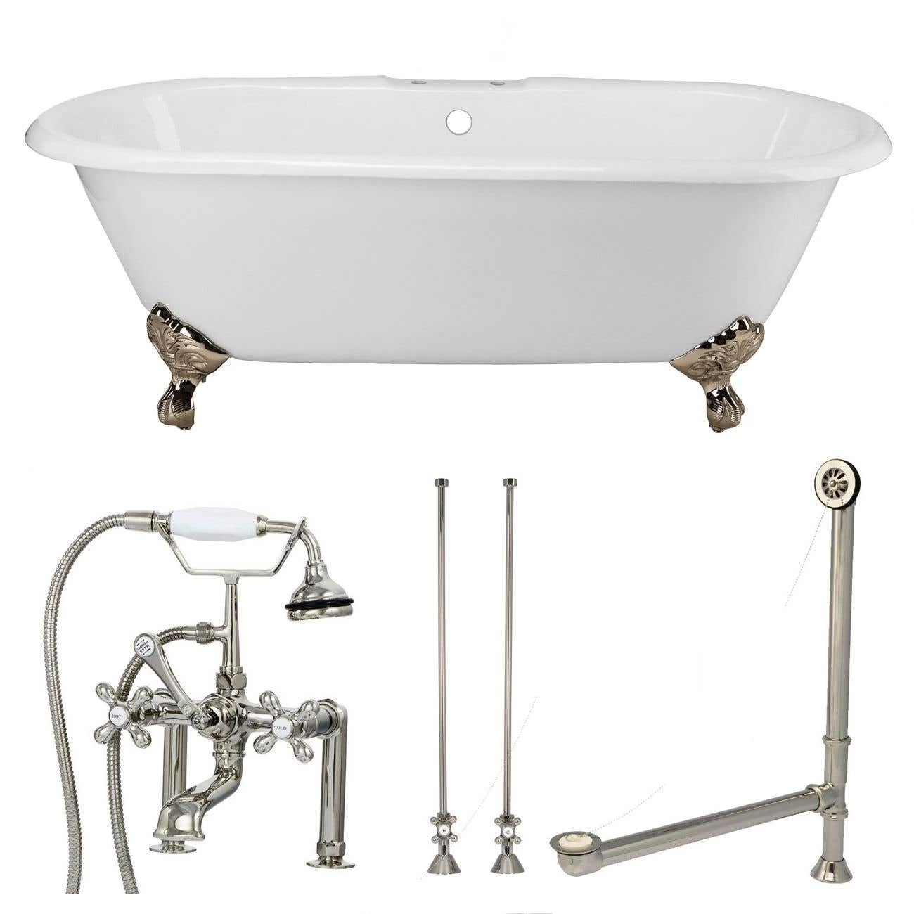 Cambridge Cast Iron Double Ended Clawfoot Tub Package - Rim Faucet Drillings 4 Cambridge Cast Iron Double Ended Clawfoot Tub Package - Rim Faucet Drillings - Image 4