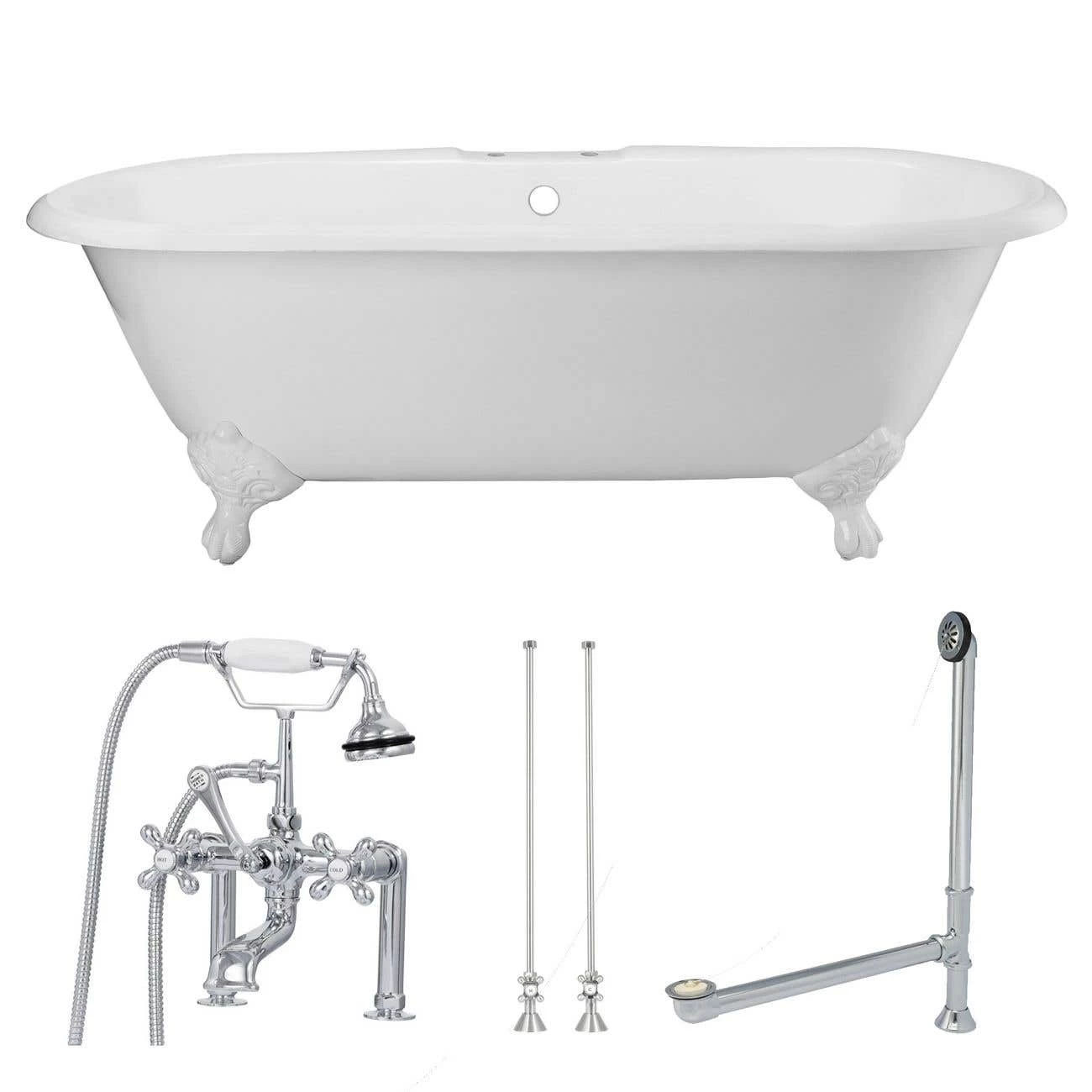 Cambridge Cast Iron Double Ended Clawfoot Tub Package - Rim Faucet Drillings 5 Cambridge Cast Iron Double Ended Clawfoot Tub Package - Rim Faucet Drillings - Image 5