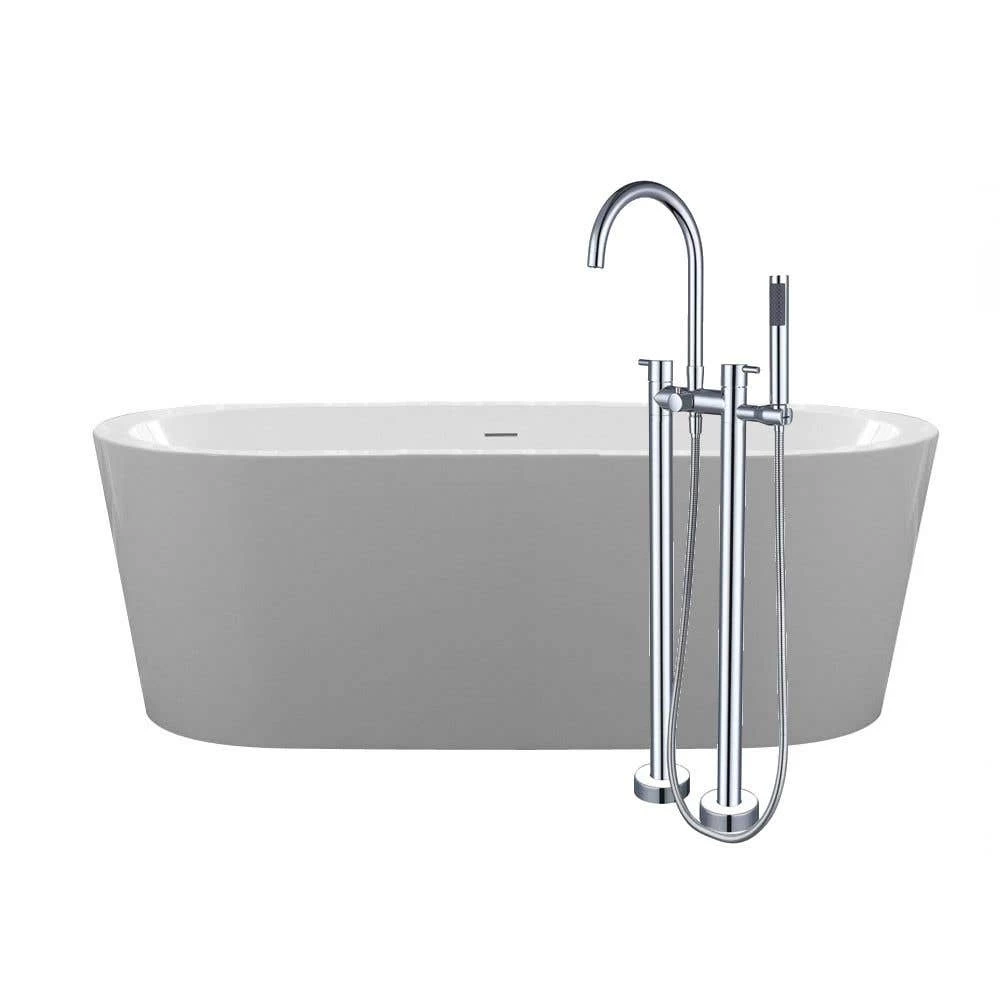 Wyatt 67 Inch Acrylic Double Ended Freestanding Tub Package 1 Wyatt 67 Inch Acrylic Double Ended Freestanding Tub Package