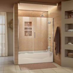 DreamLine Unidoor-X 58-58 1/2 In. W X 58 In. H Frameless Hinged Tub Door