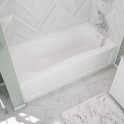 Vecelli 72 Inch Acrylic Alcove Bathtub - White