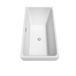Rachel 59 Inch Acrylic Double Ended Freestanding Bathtub - No Faucet Drillings - White -Bathroom Shop wcbtk150559 s